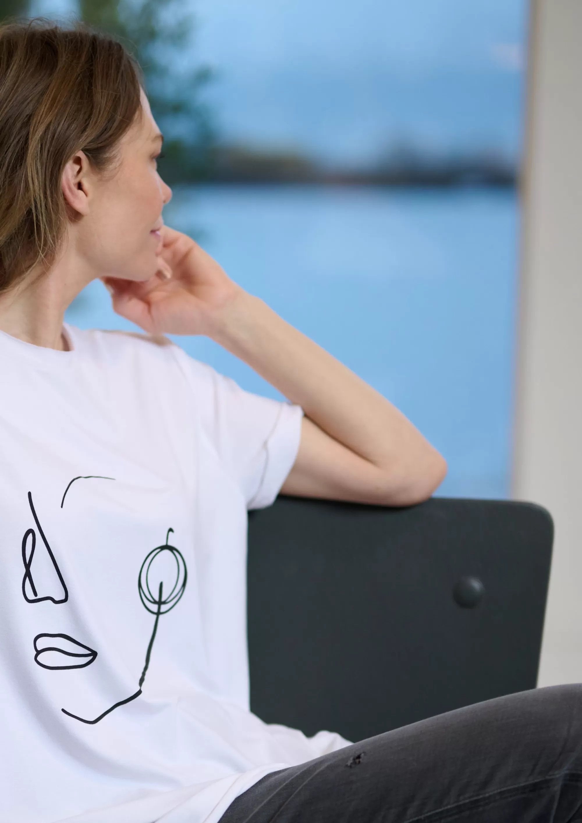 T-SHIRT FACE IT | 96089 | Henriette Steffensen Copenhagen Outlet